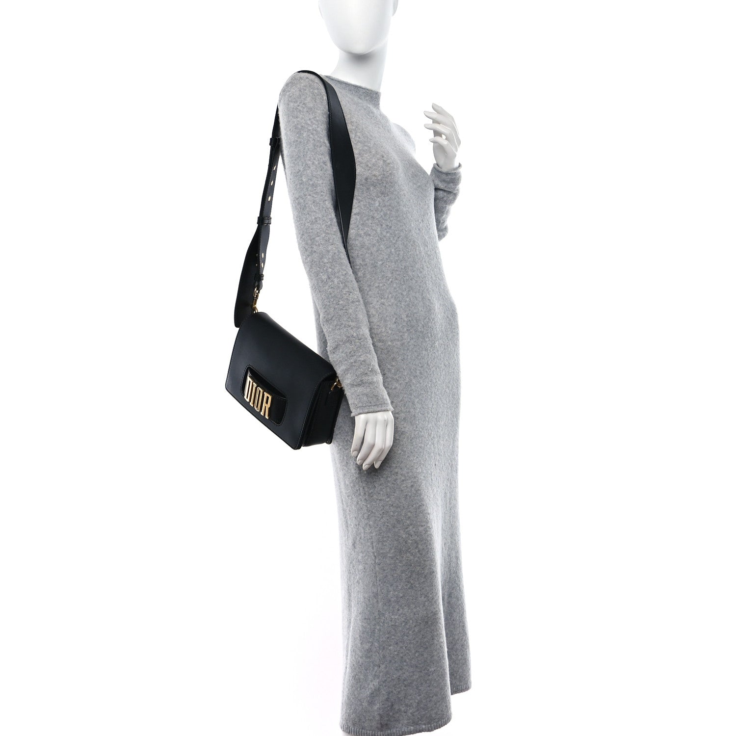 Christian Dior CHRISTIAN DIOR Smooth Calfskin Dio(r)evolution Flap Bag Black 2 of 10