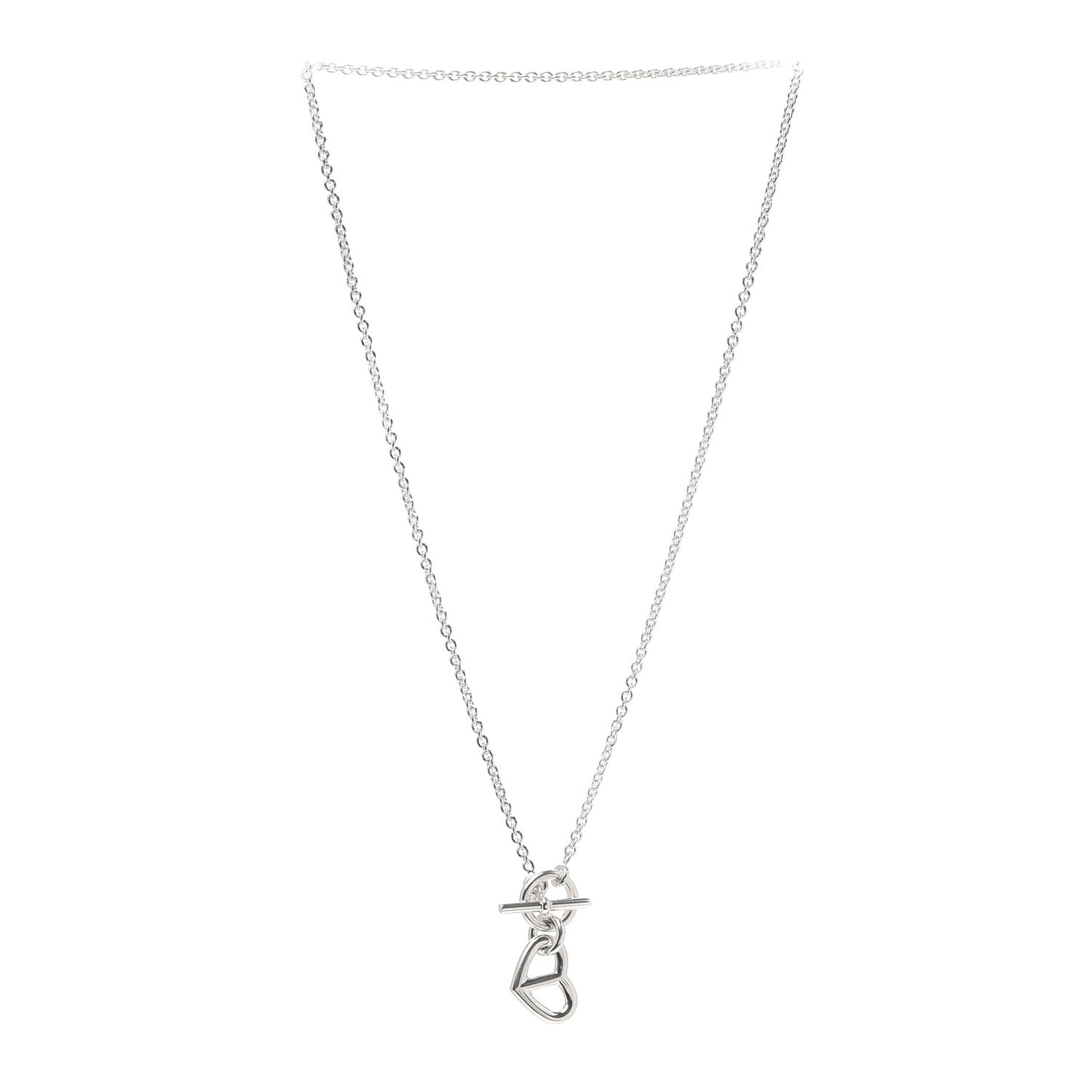 Sterling Silver Chaine D'Ancre Heart Toggle Necklace
