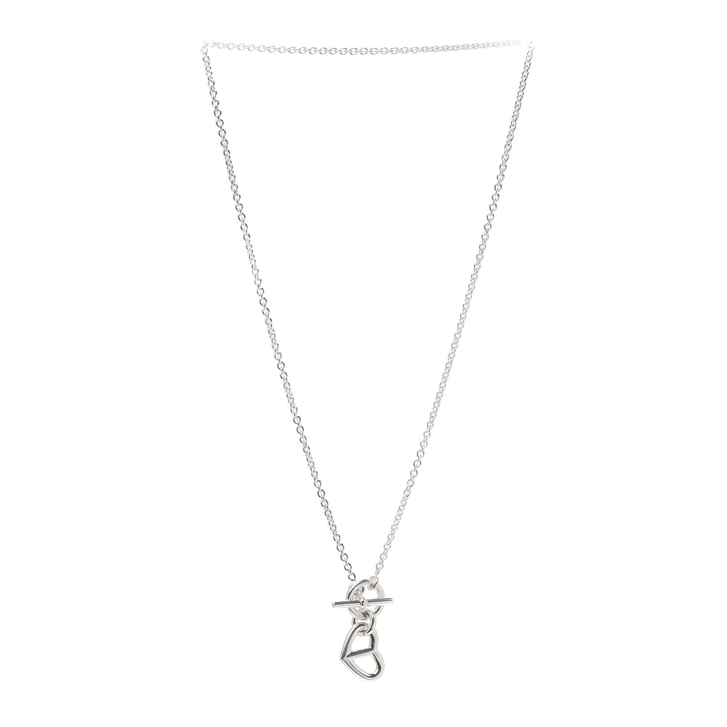 Hermes Sterling Silver Chaine D'Ancre Heart Toggle Necklace 3 of 6