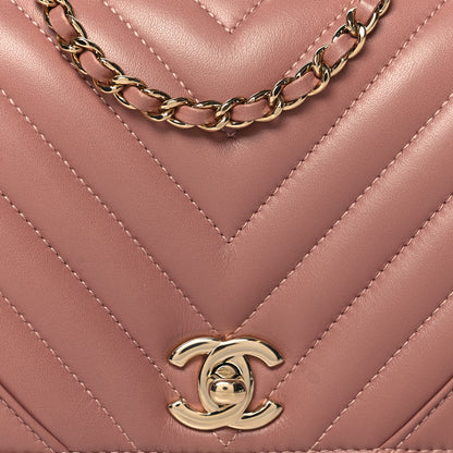 Chanel Calfskin Chevron Quilted Mini Statement Flap Pink 8 of 11