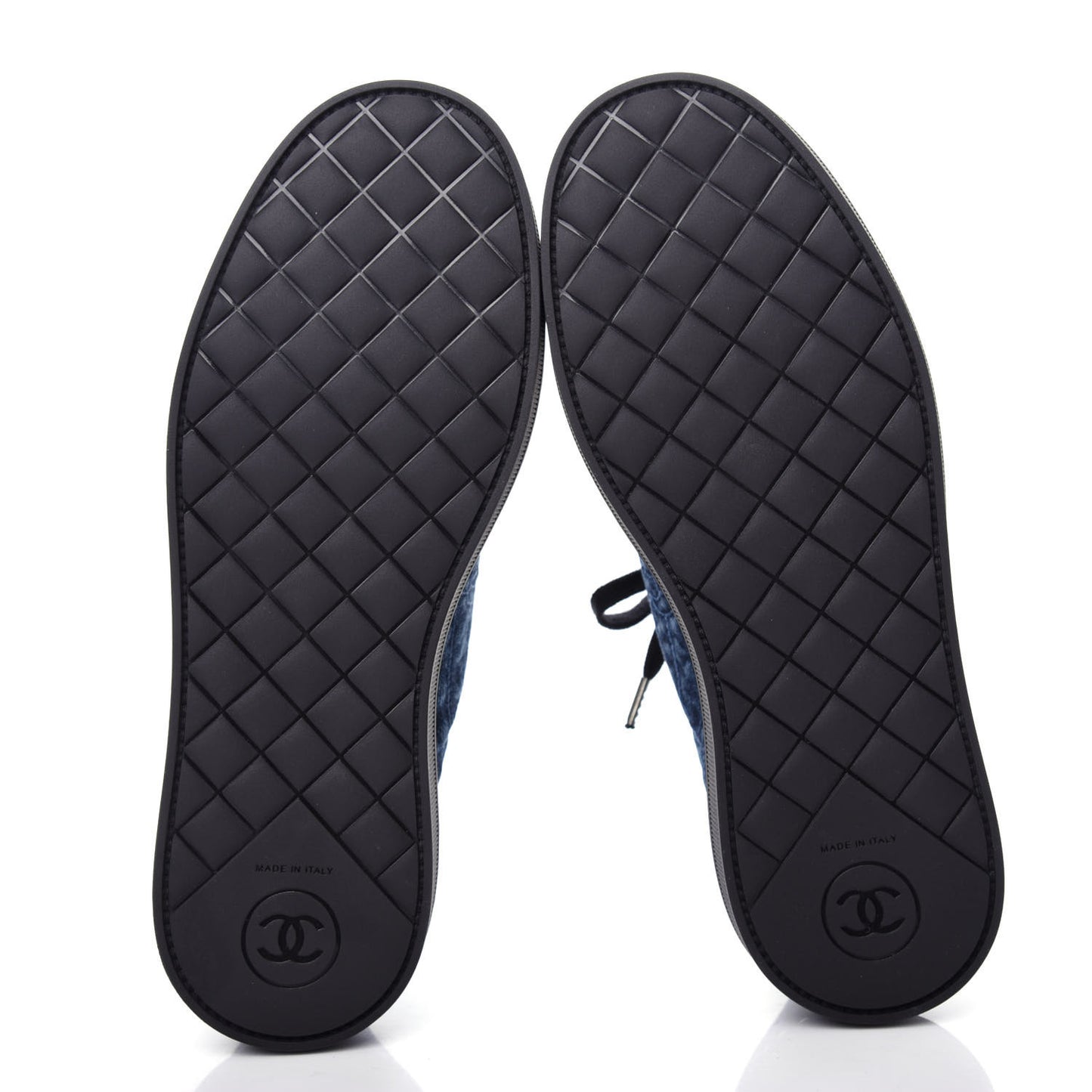 Denim Grosgrain Camellia Pearl Lace Up Sneakers 36 Blue Black