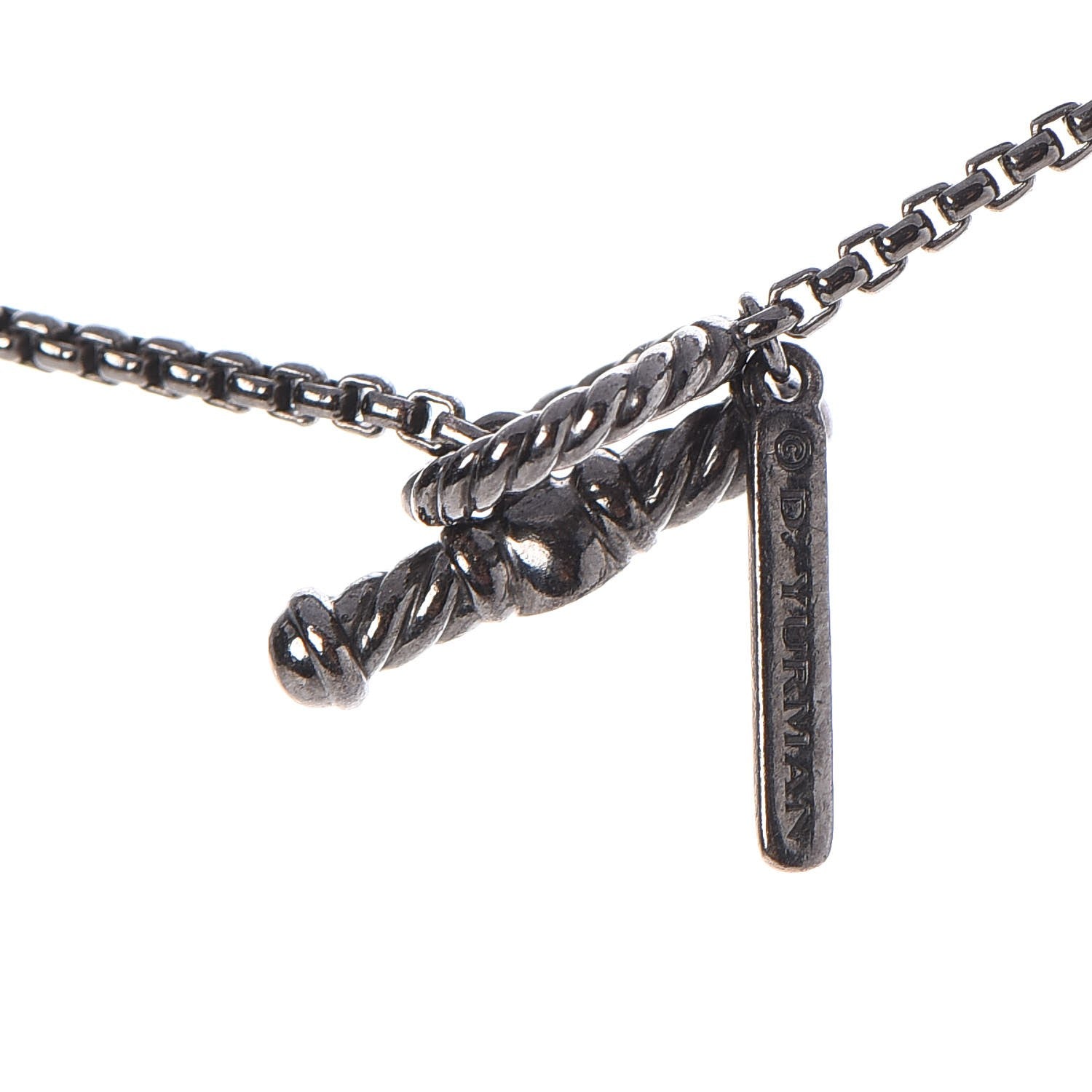 David Yurman Sterling Silver Black Onyx Hematite Elements Chain Necklace 5 of 6