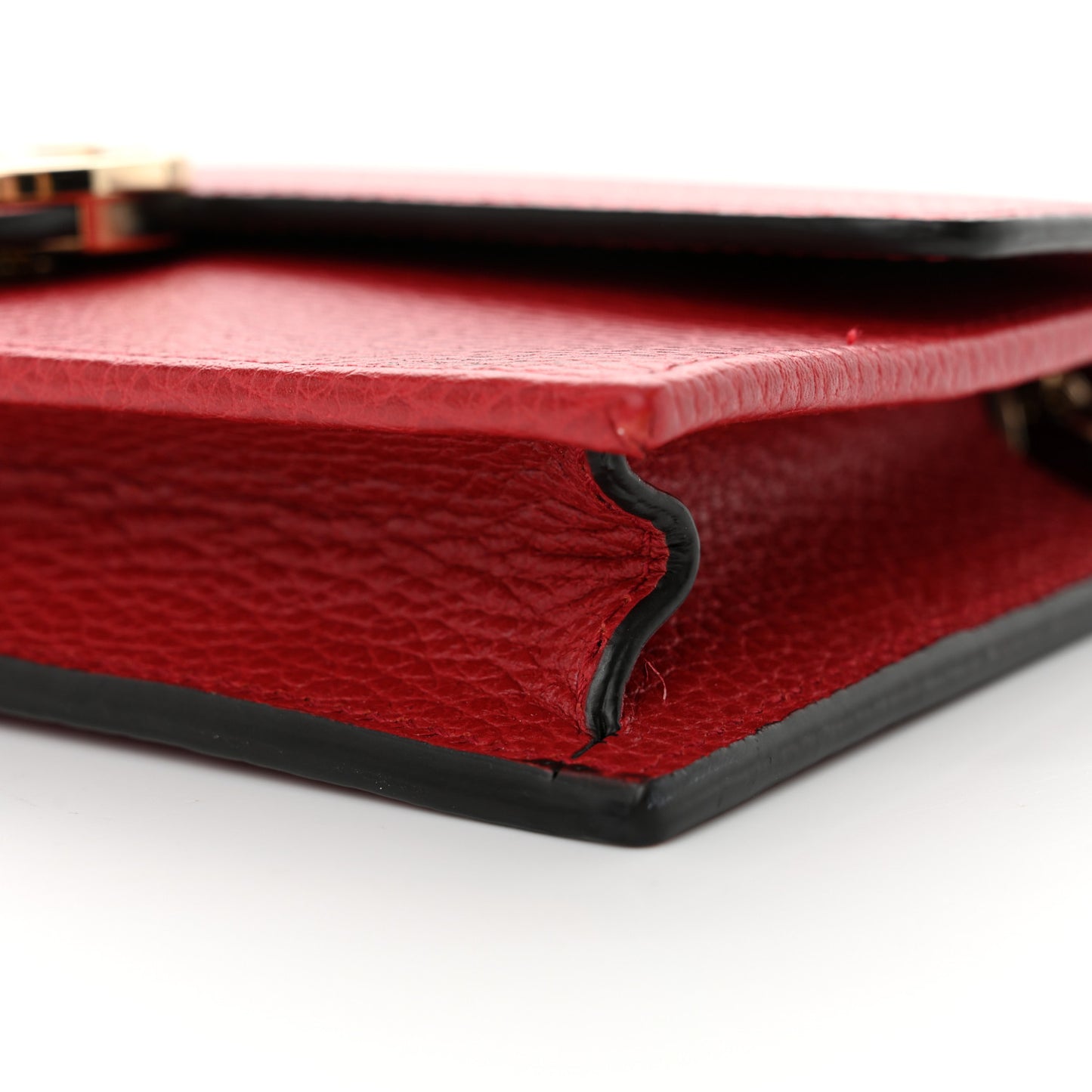 Dollar Calfskin Interlocking G Chain Wallet Red