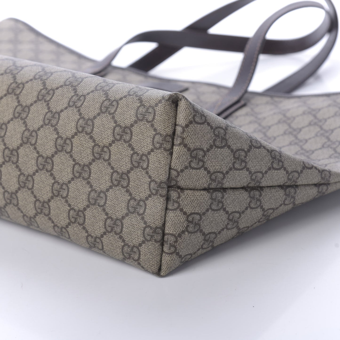 GG Supreme Monogram Large Zippered Shopping Tote Brown