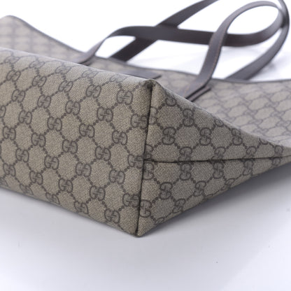 Gucci GG Supreme Monogram Large Zippered Shopping Tote Brown 7 of 11