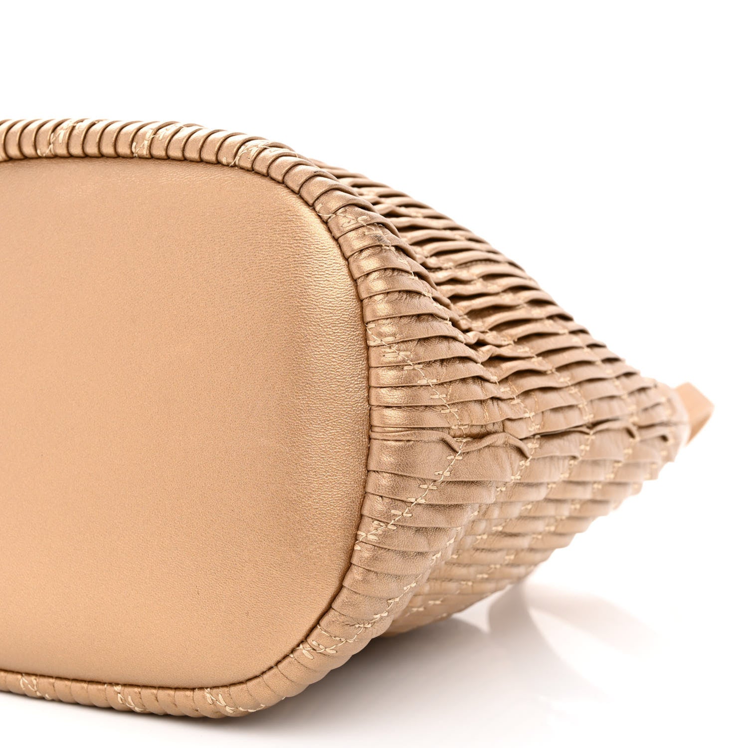 Chanel Metallic Lambskin Coco Pleats Drawstring Bag Gold 9 of 9