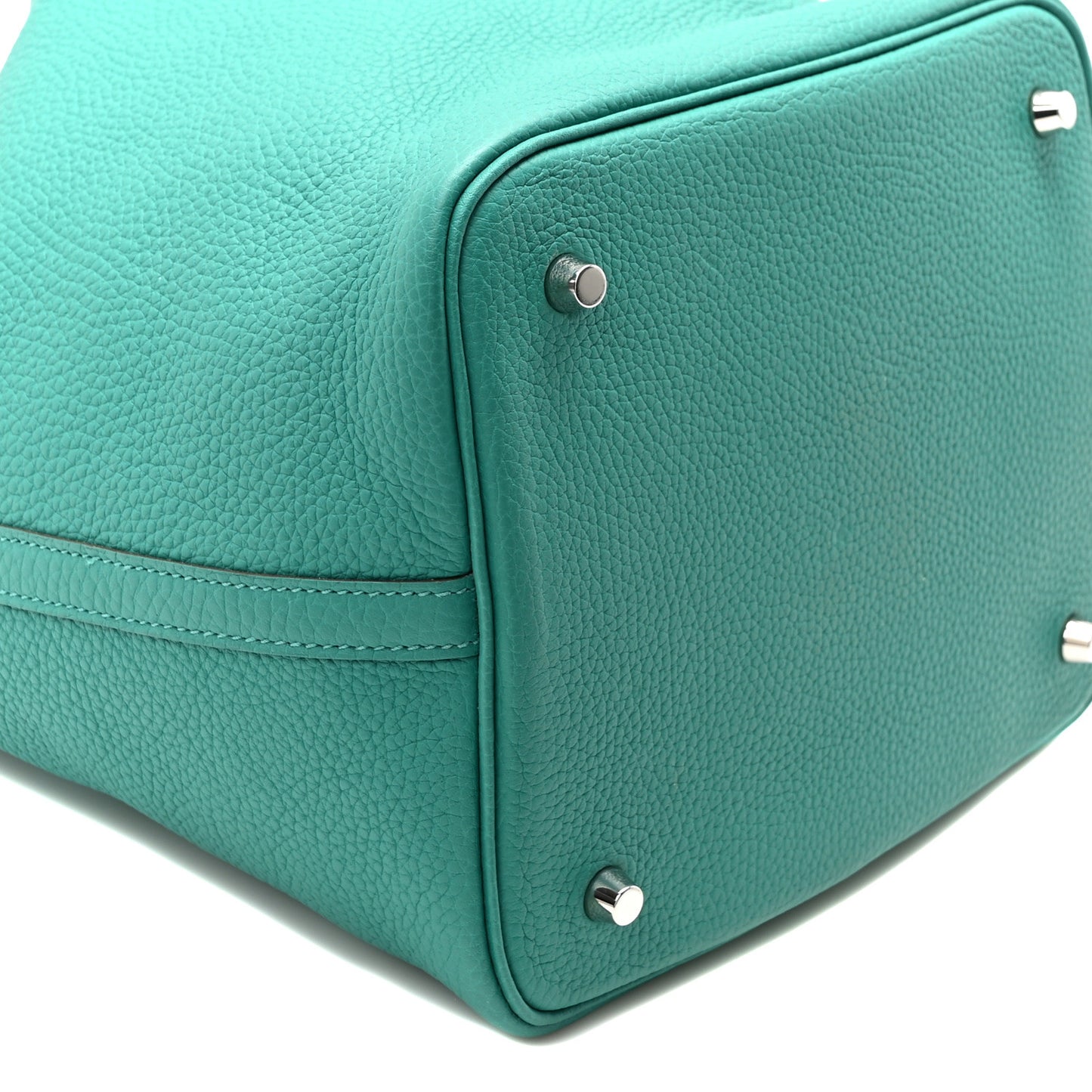 Taurillon Clemence Swift Eclat Picotin Lock 22 MM Vert Verone Bleu De Prusse