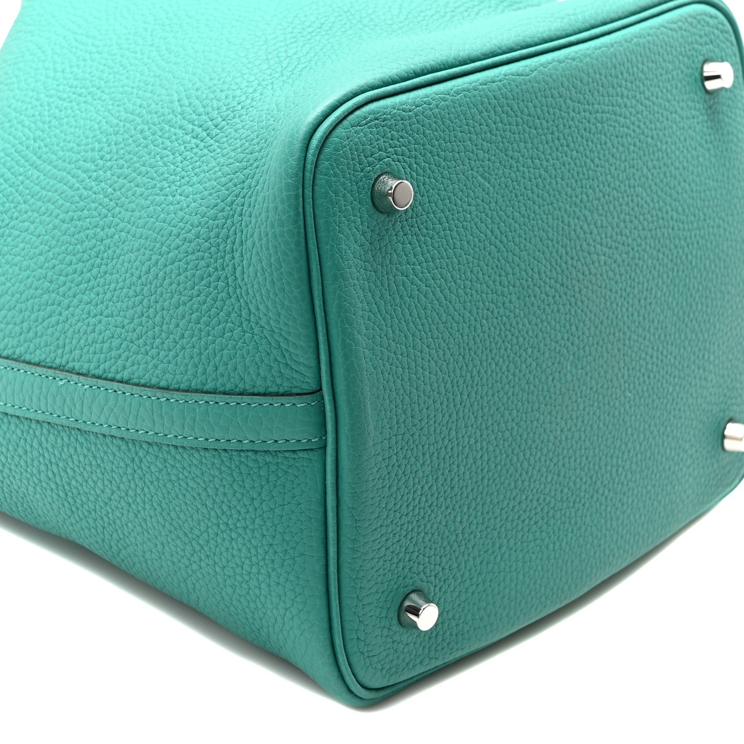 Hermes Taurillon Clemence Swift Eclat Picotin Lock 22 MM Vert Verone Bleu De Prusse 9 of 10