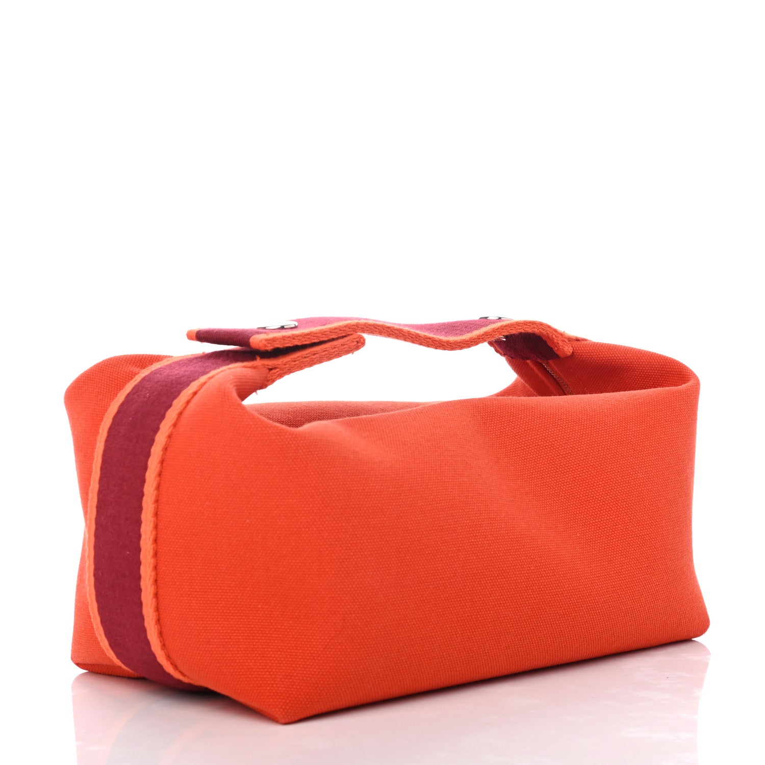 Hermes Canvas Small Bride-A-Brac Pouch Orange Burgundy 2 of 4