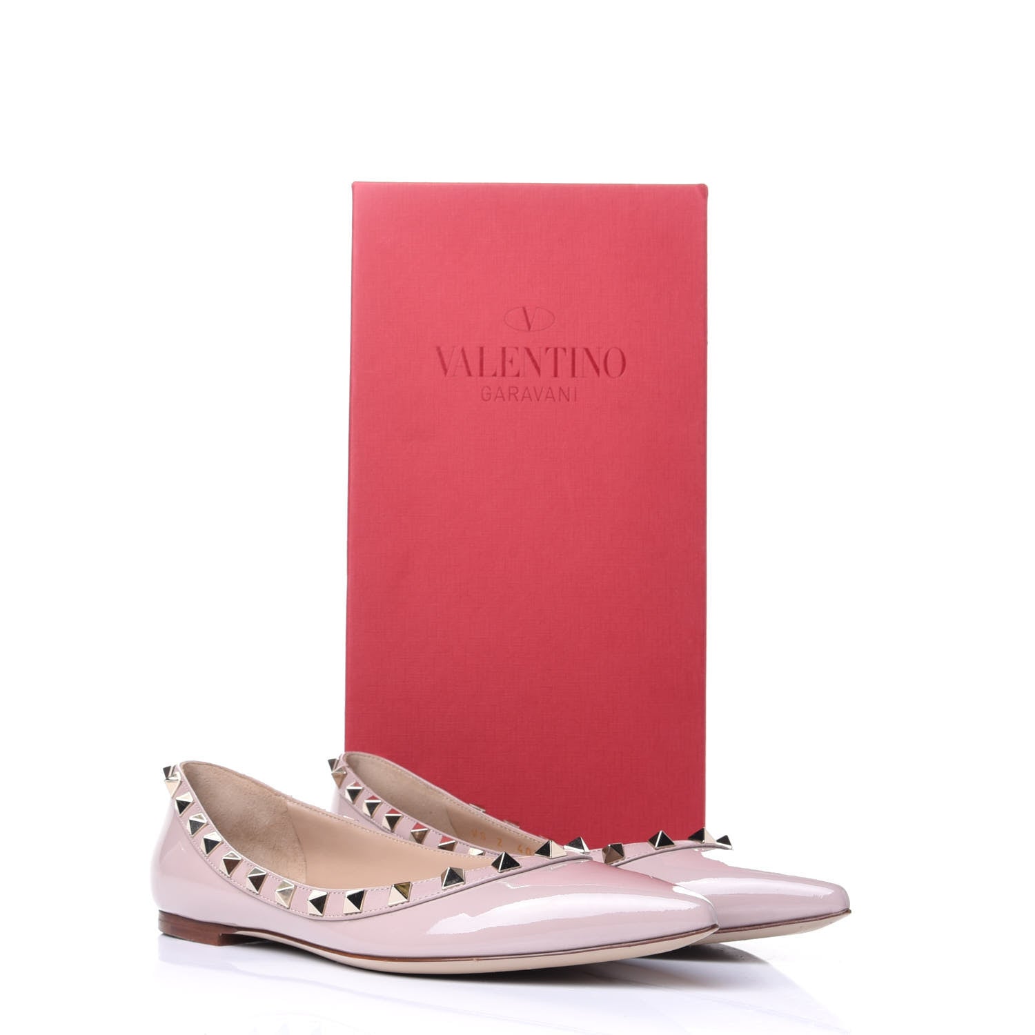 Valentino Garavani Patent Rockstud Ballerina Flats 37 Pink 10 of 10