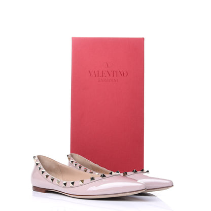 Valentino Garavani Patent Rockstud Ballerina Flats 37 Pink 10 of 10
