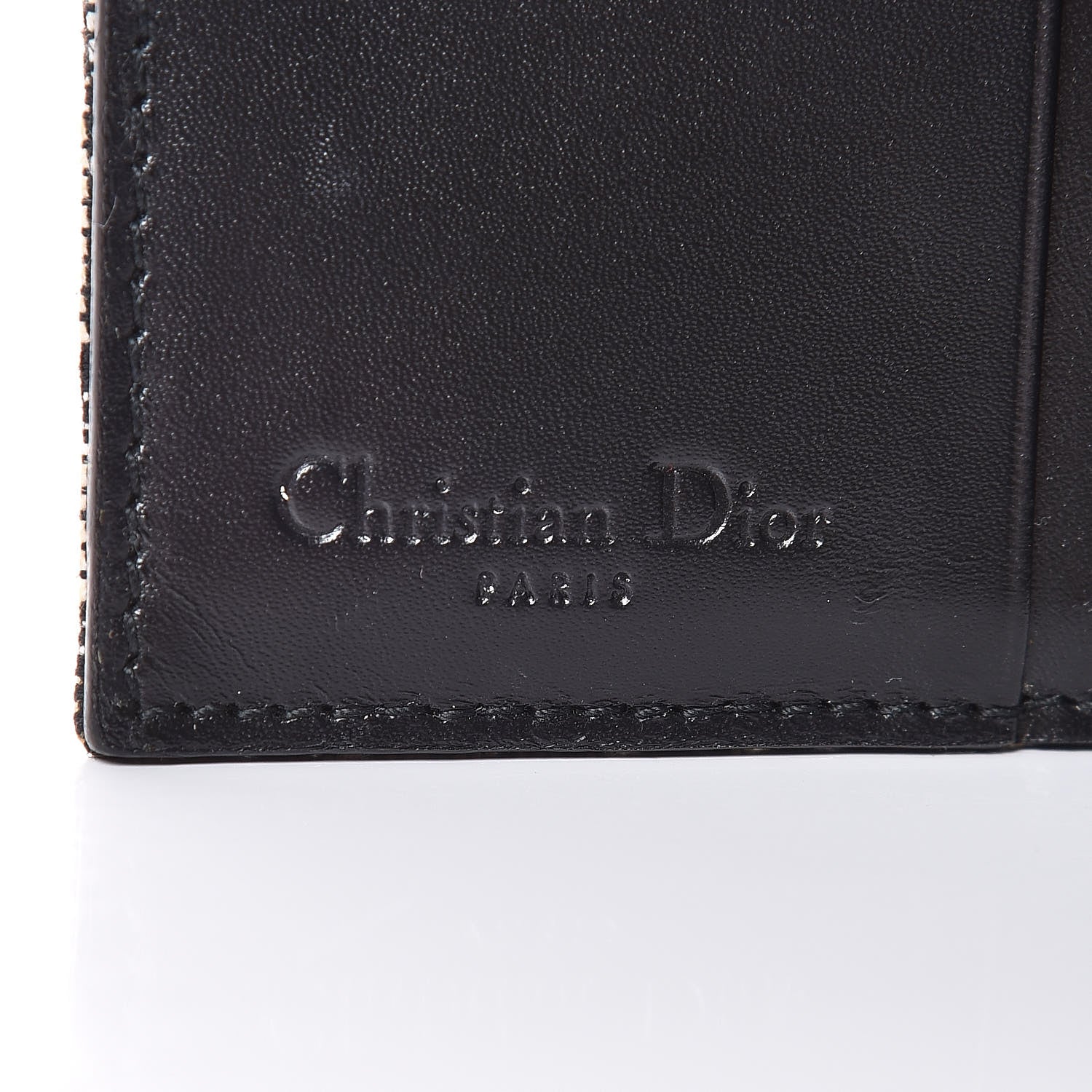 Christian Dior Monogram Compact Saddle Wallet Black 7 of 9