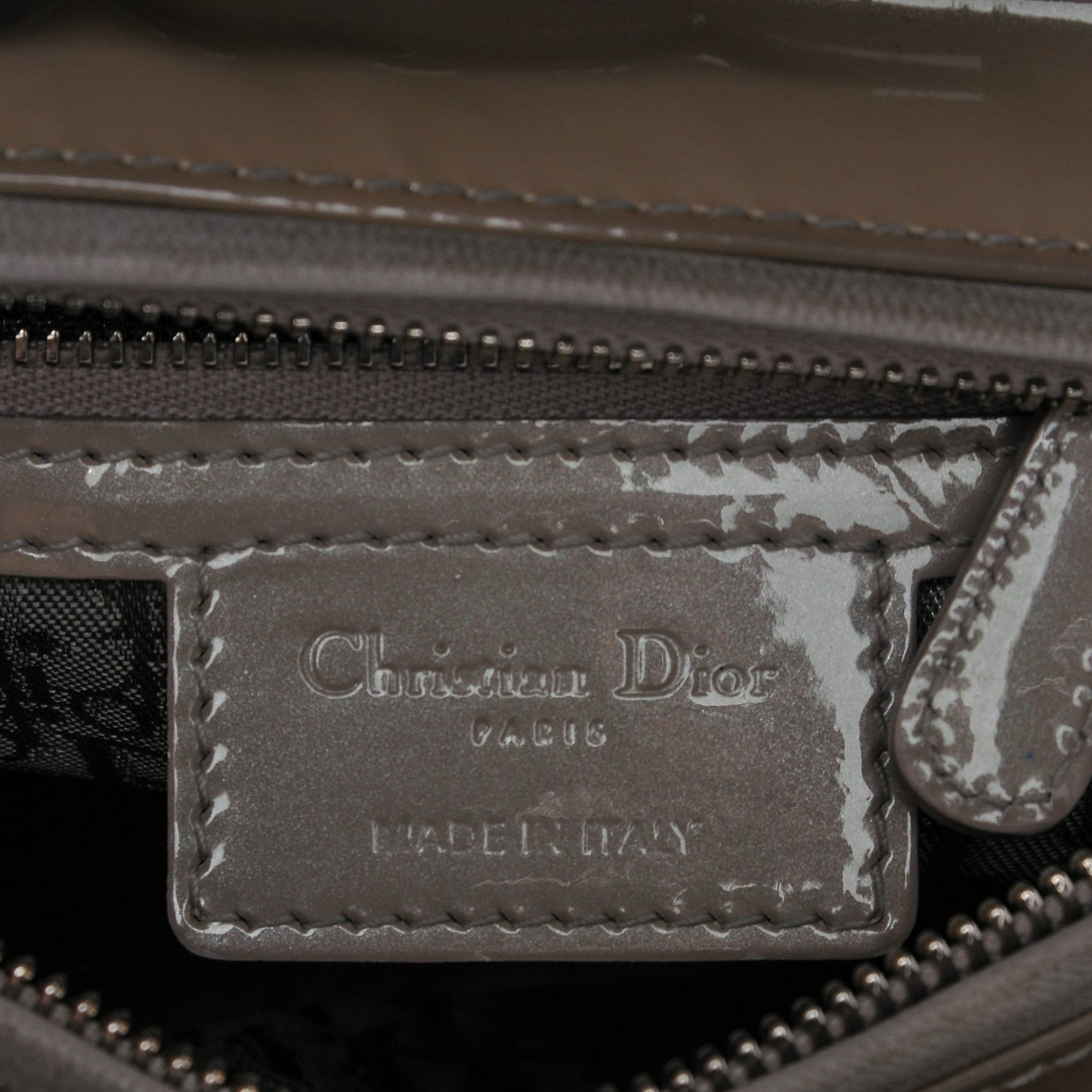 Patent Cannage Medium Lady Dior Grey