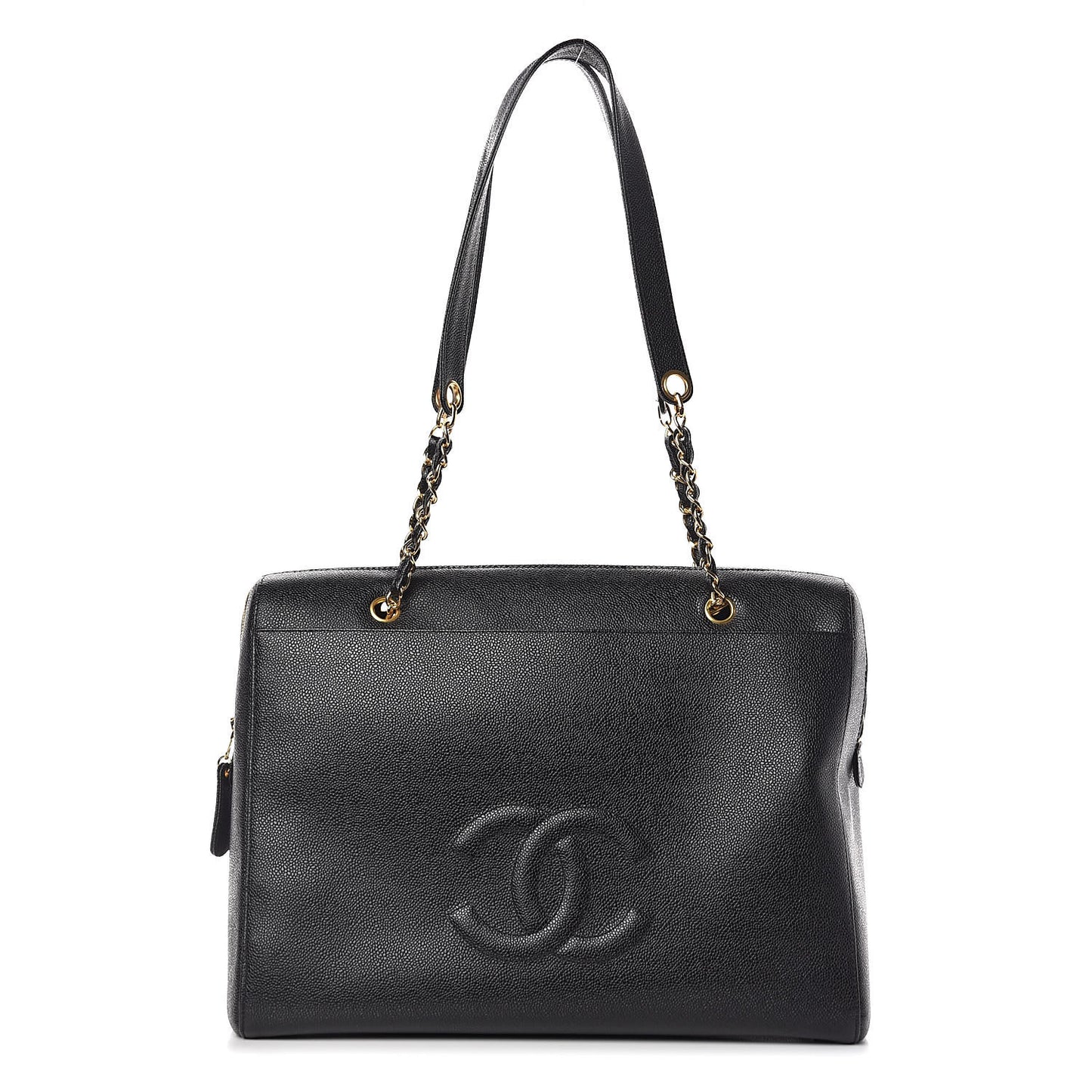 Caviar Large CC Shoulder Bag Black