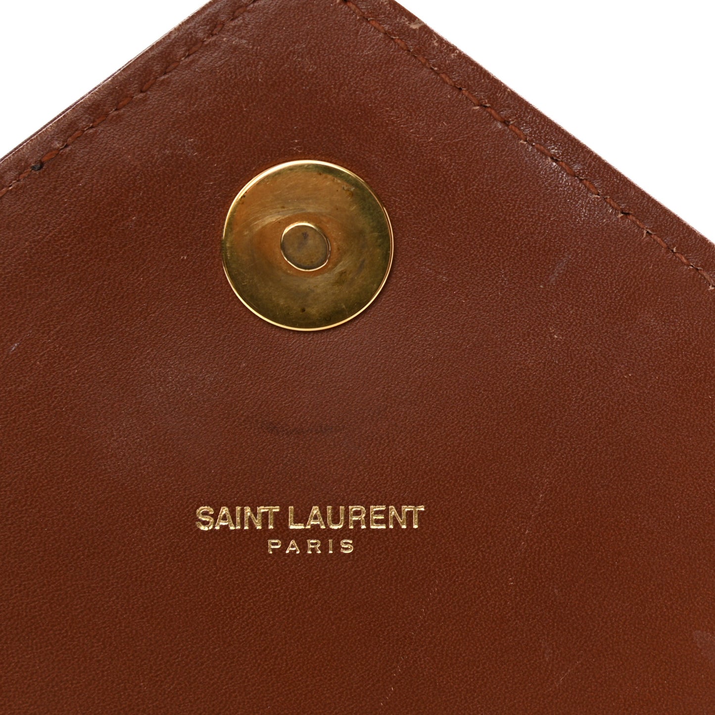 Smooth Calfskin Matelasse Chevron Large Monogram Satchel Brown Brown