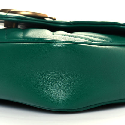 Gucci Calfskin Matelasse Super Mini GG Marmont Shoulder Bag Emerald Green 10 of 11