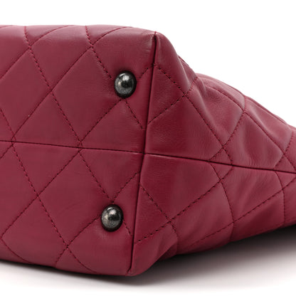 Chanel Calfskin Quilted Large Shopping In Chains Tote Dark Pink 8 of 13