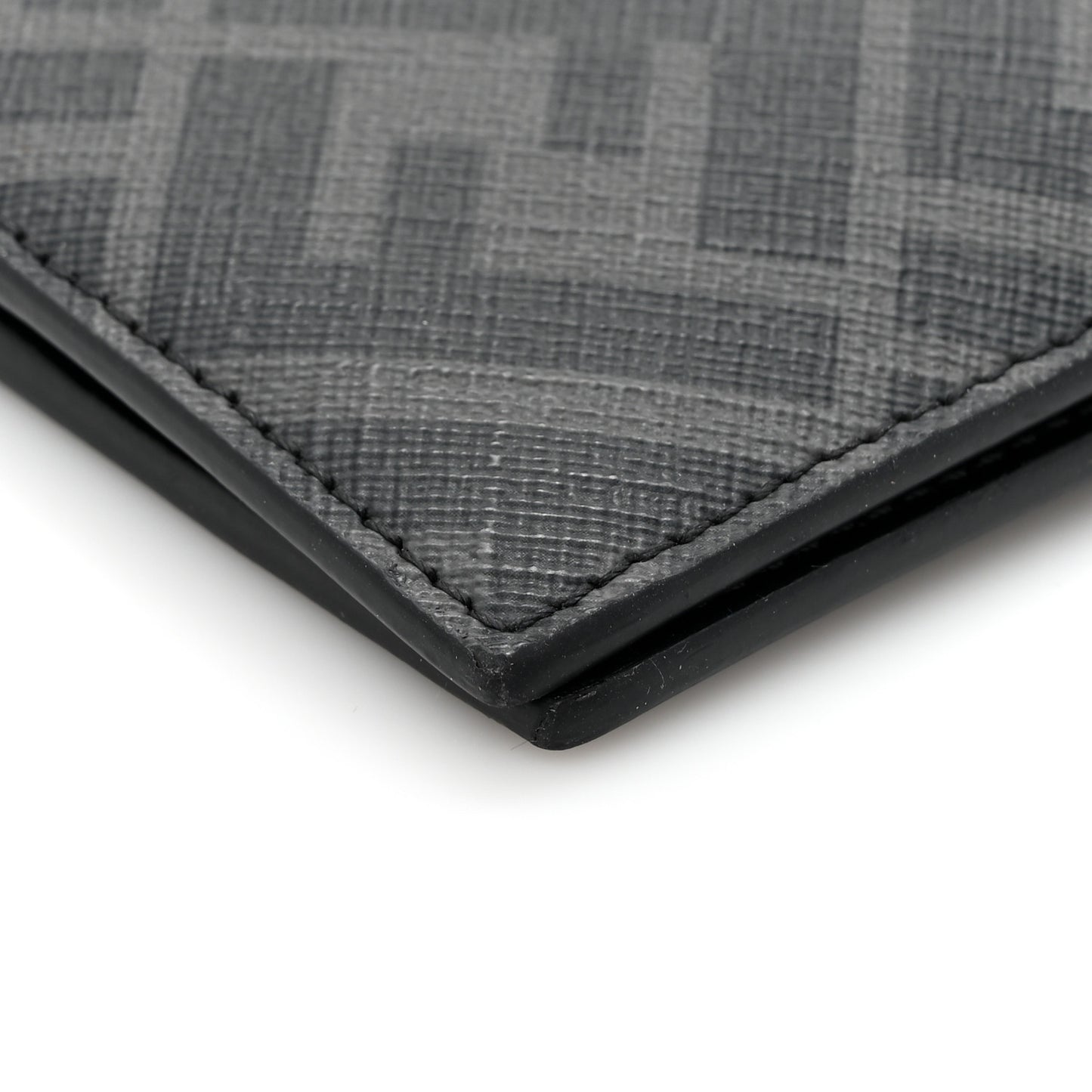 Glazed Fabric Vitello King FF 1974 Diagonal Bi-Fold Wallet Grey Black Sunflower