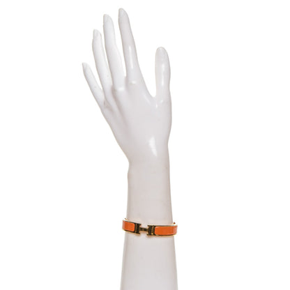 Hermes Enamel Narrow Clic Clac H Bracelet PM Orange 2 of 4