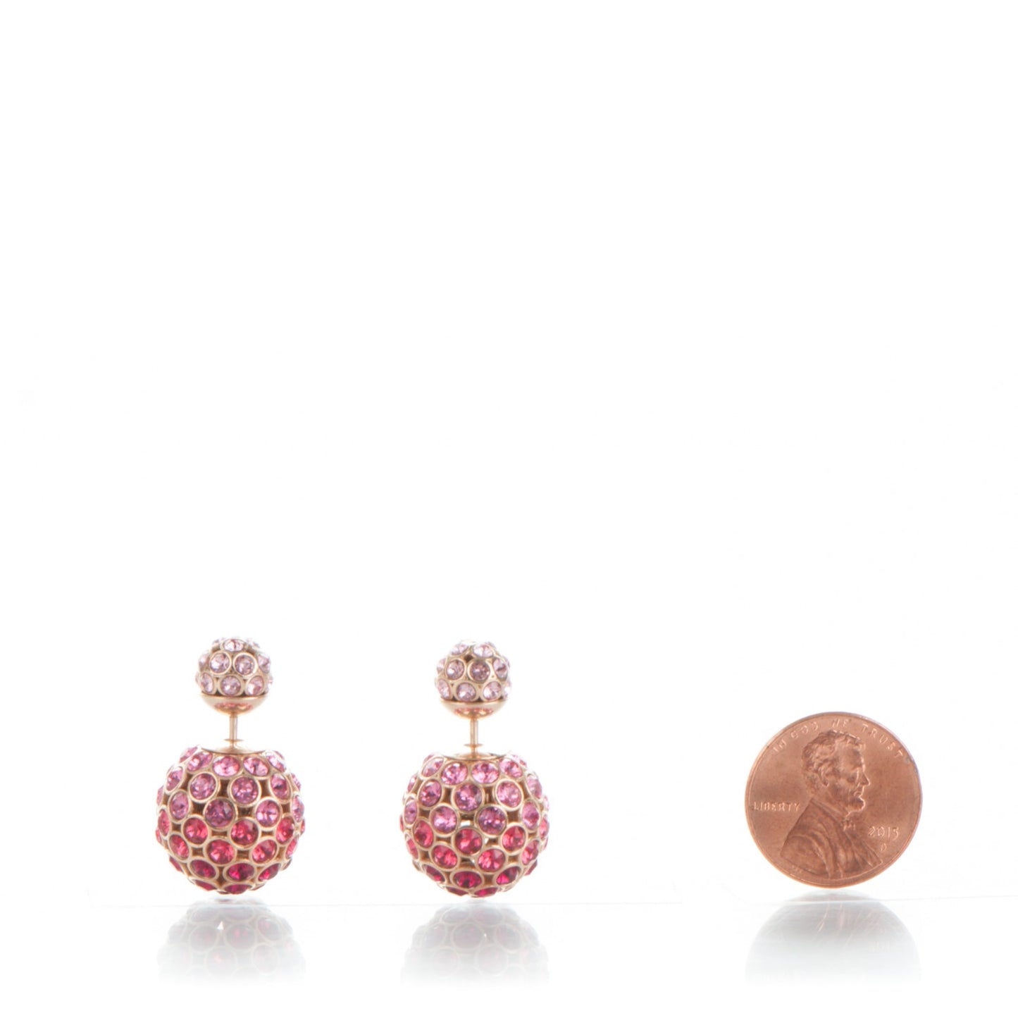 Crystal Mise En Dior Tribal Earrings Pink Gold