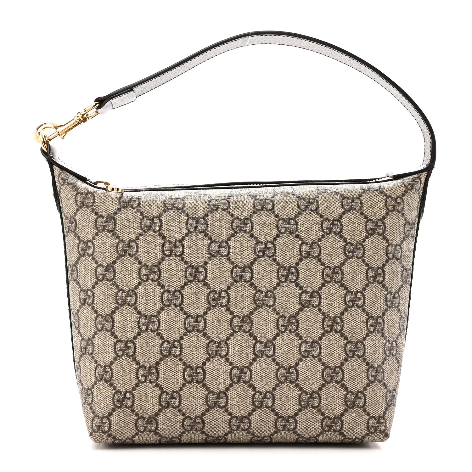 Gucci GG Supreme Monogram Textured Calfskin Web Super Mini Ophidia Shoulder Bag Beige Ebony New Acero 1 of 10
