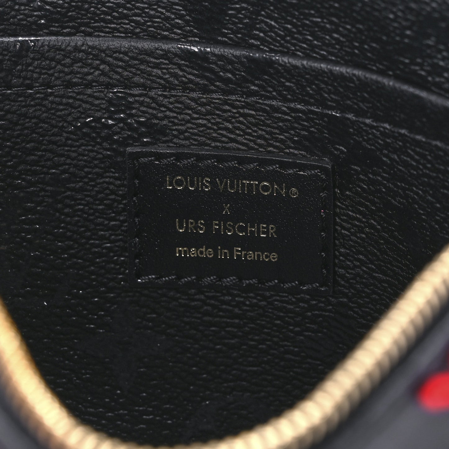 X UF Tufted Monogram Pochette Accessories Black Red