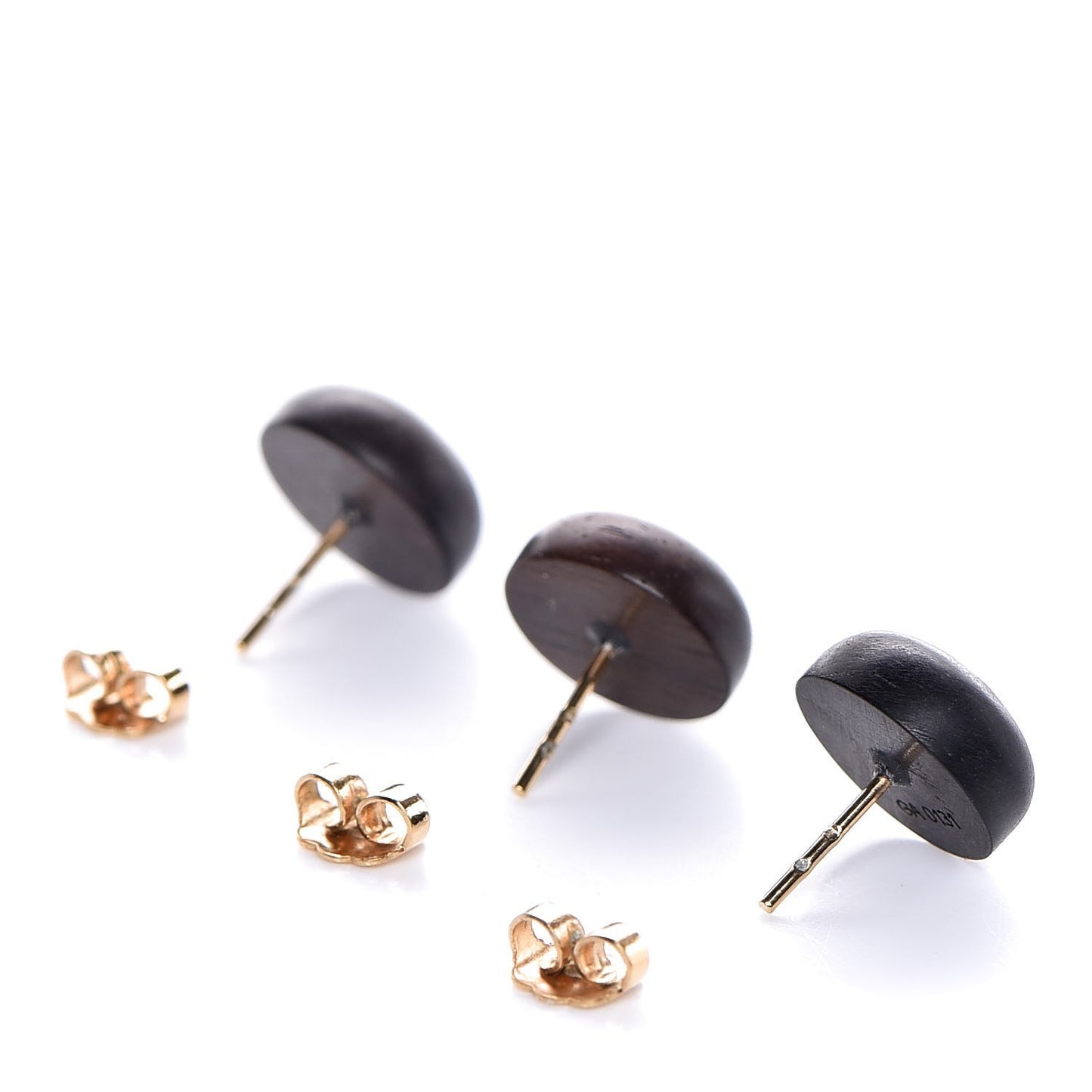 Tiger Wood Brass Silvania Stud Earrings