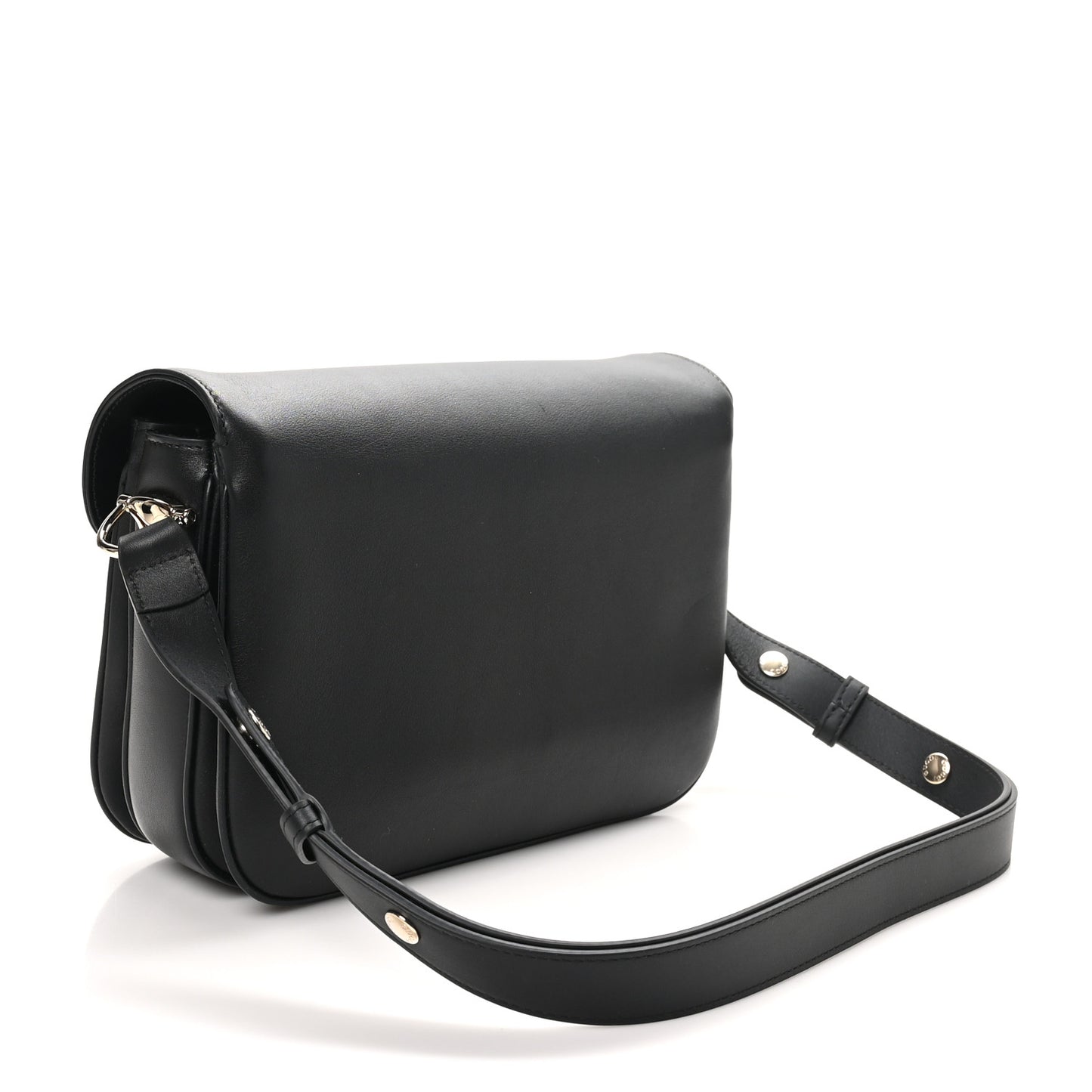 Ciny Lux Calfskin Horsebit 1955 Soft Small Shoulder Bag Black