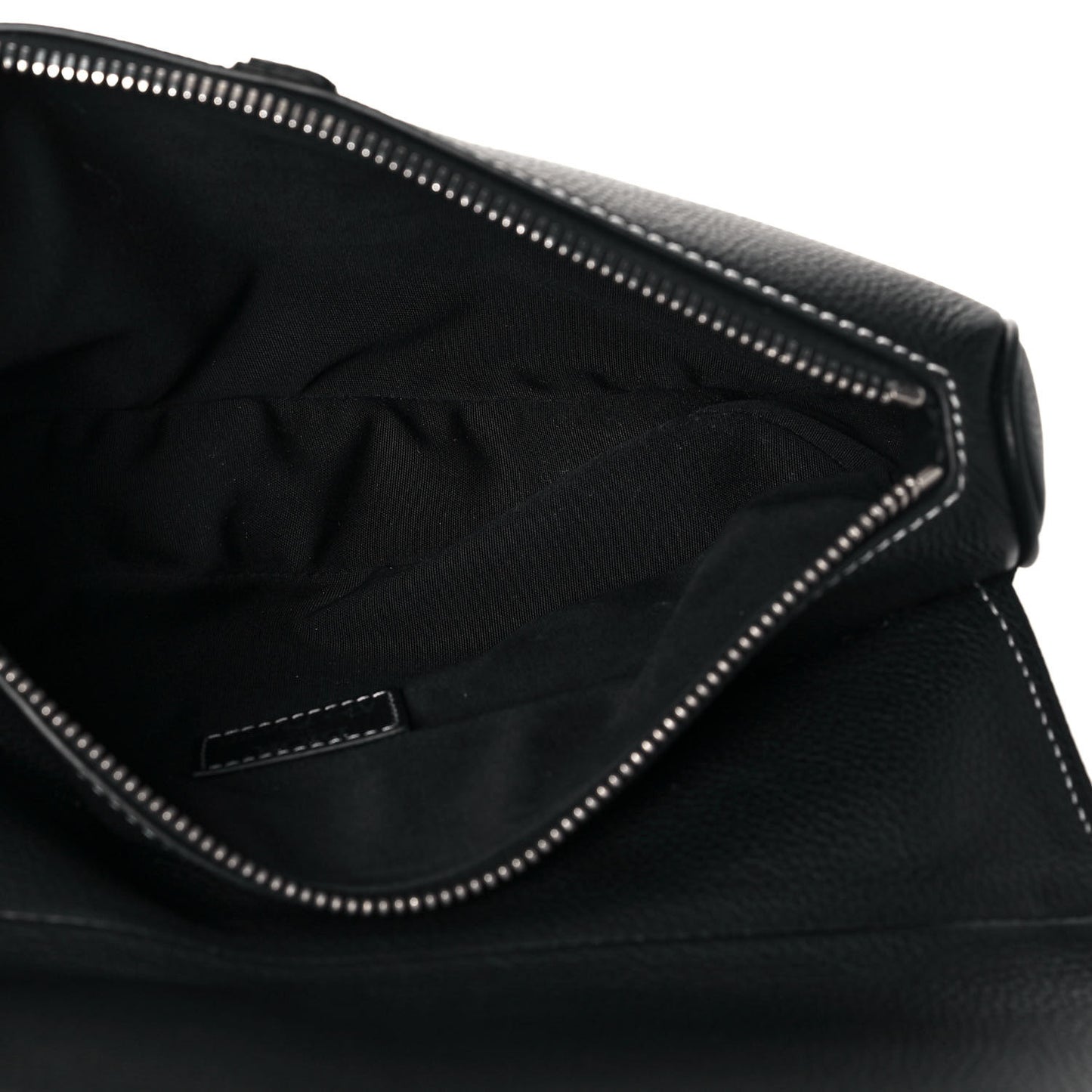 X SHAWN STUSSY Grained Calfskin Saddle Bag Black