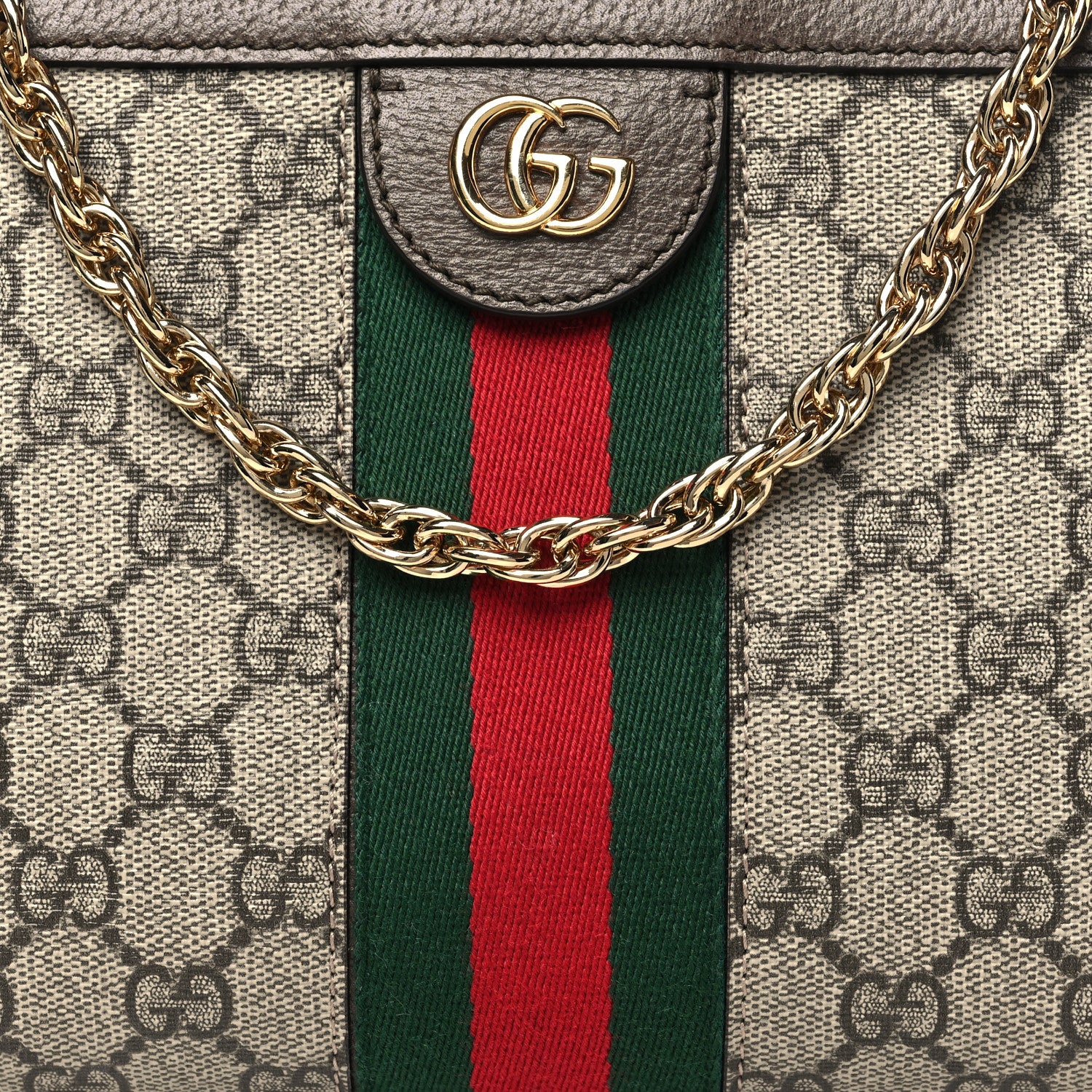 Gucci GG Supreme Monogram Web Small Ophidia Chain Shoulder Bag Brown 8 of 10