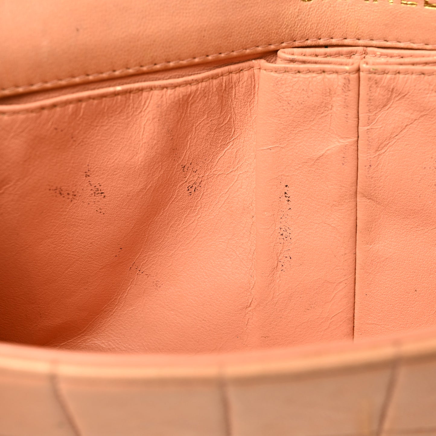 Lambskin East West Chocolate Bar Flap Beige