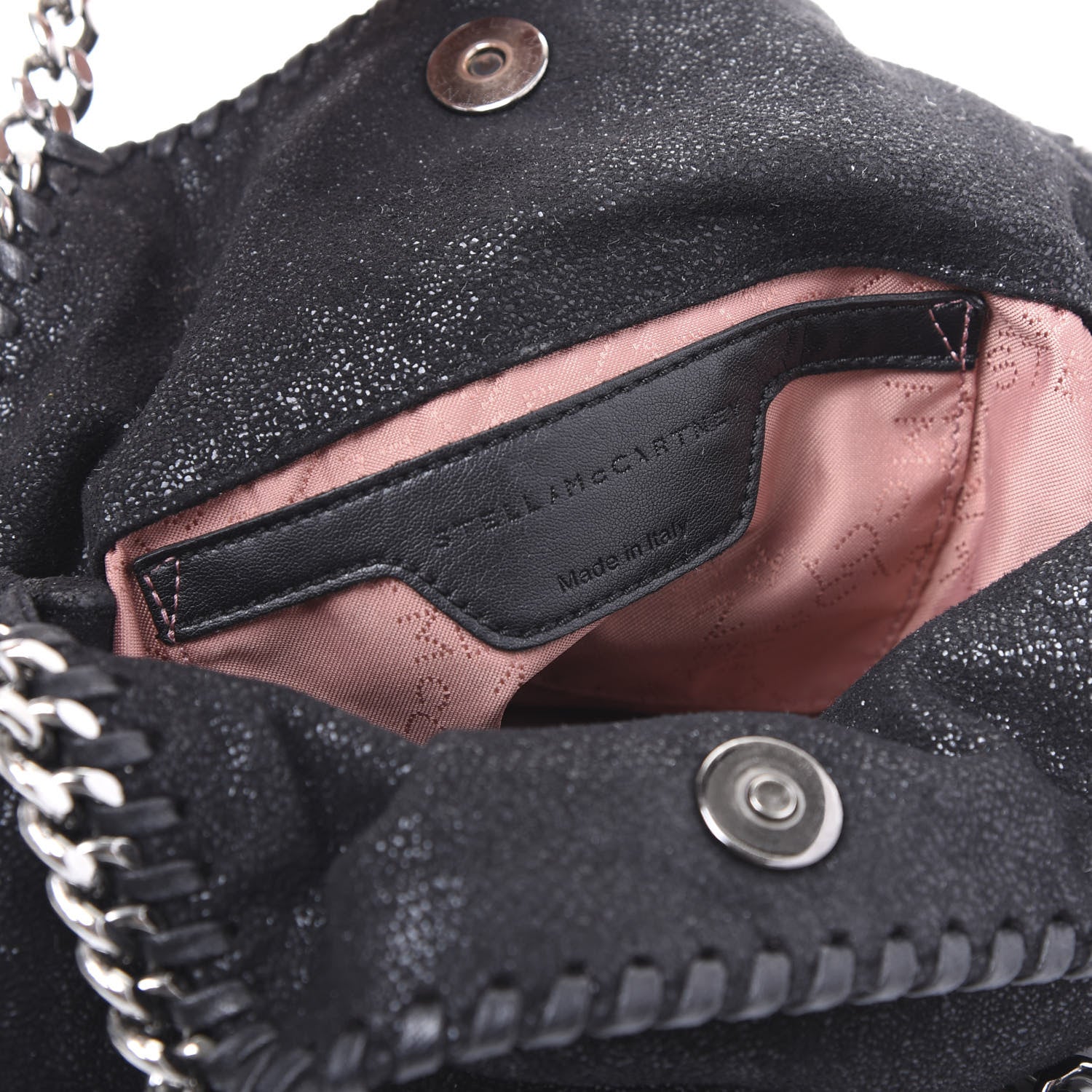 Stella McCartney Shaggy Deer Mini Falabella Fold Over Tote Black 5 of 9