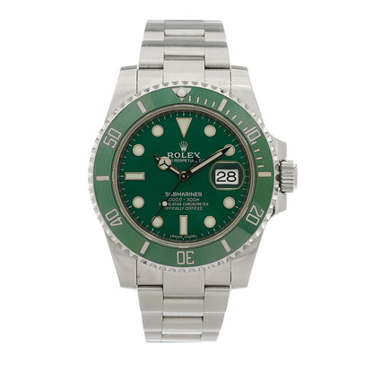 Rolex Stainless Steel 40mm Oyster Perpetual Submariner Date Hulk Watch Green 116610LV 1 of 4