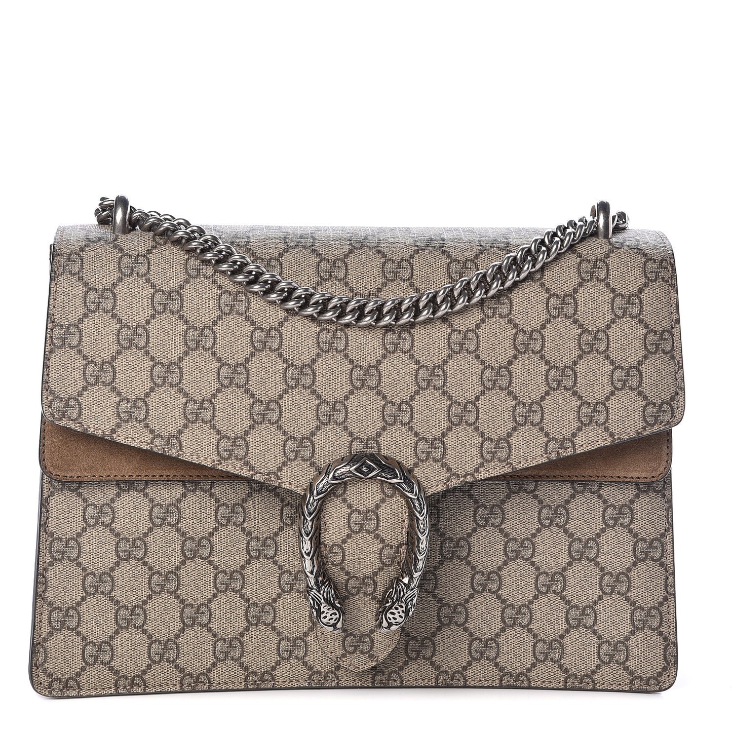 GG Supreme Monogram Medium Dionysus Shoulder Bag Taupe