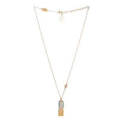 Louis Vuitton Nanogram Name Tag Necklace Gold 2 of 3