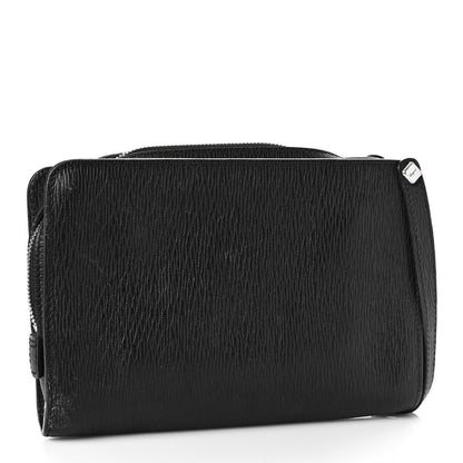 Salvatore Ferragamo Calfskin Wristlet Clutch Black 3 of 9