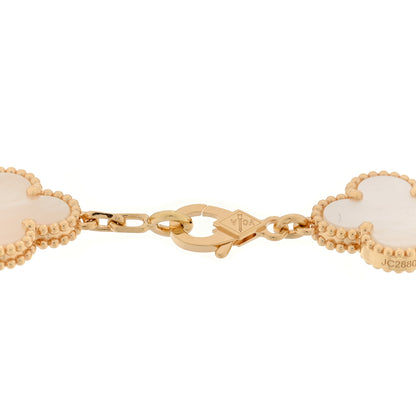 Van Cleef & Arpels 18K Yellow Gold Mother of Pearl 5 Motifs Vintage Alhambra Bracelet 3 of 3