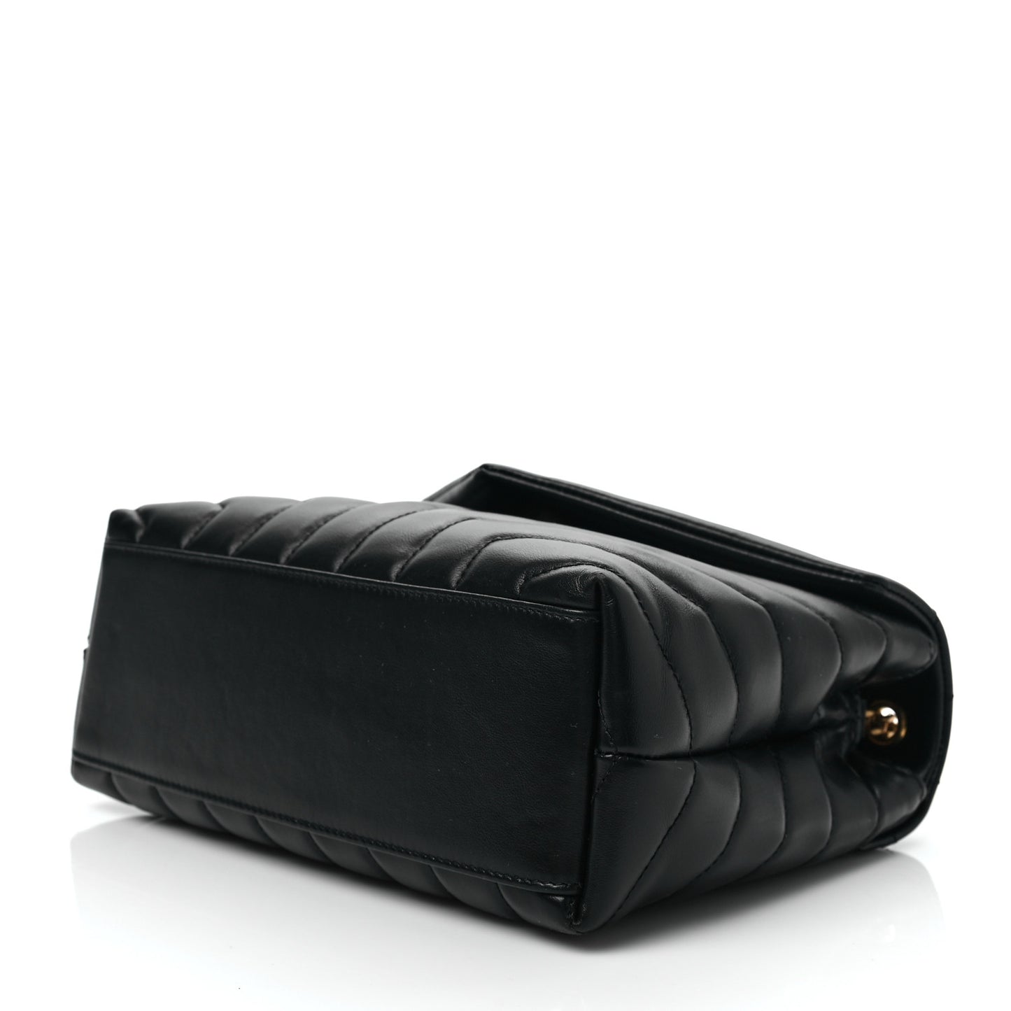 Calfskin Y Quilted Monogram Small Loulou Chain Satchel Black