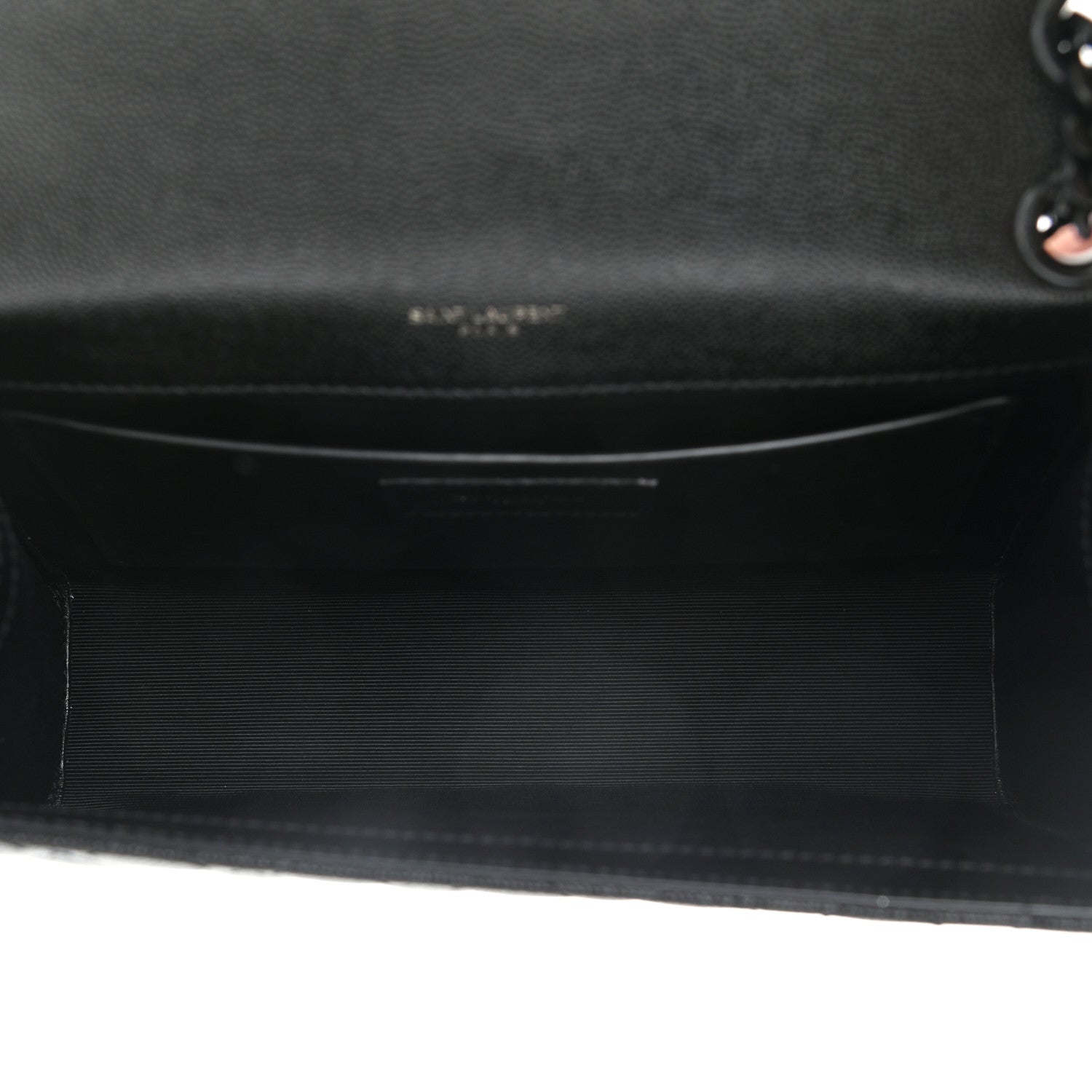 Saint Laurent Grain De Poudre Textured Mixed Matelasse Triquilt Medium Monogram Satchel Black 5 of 10