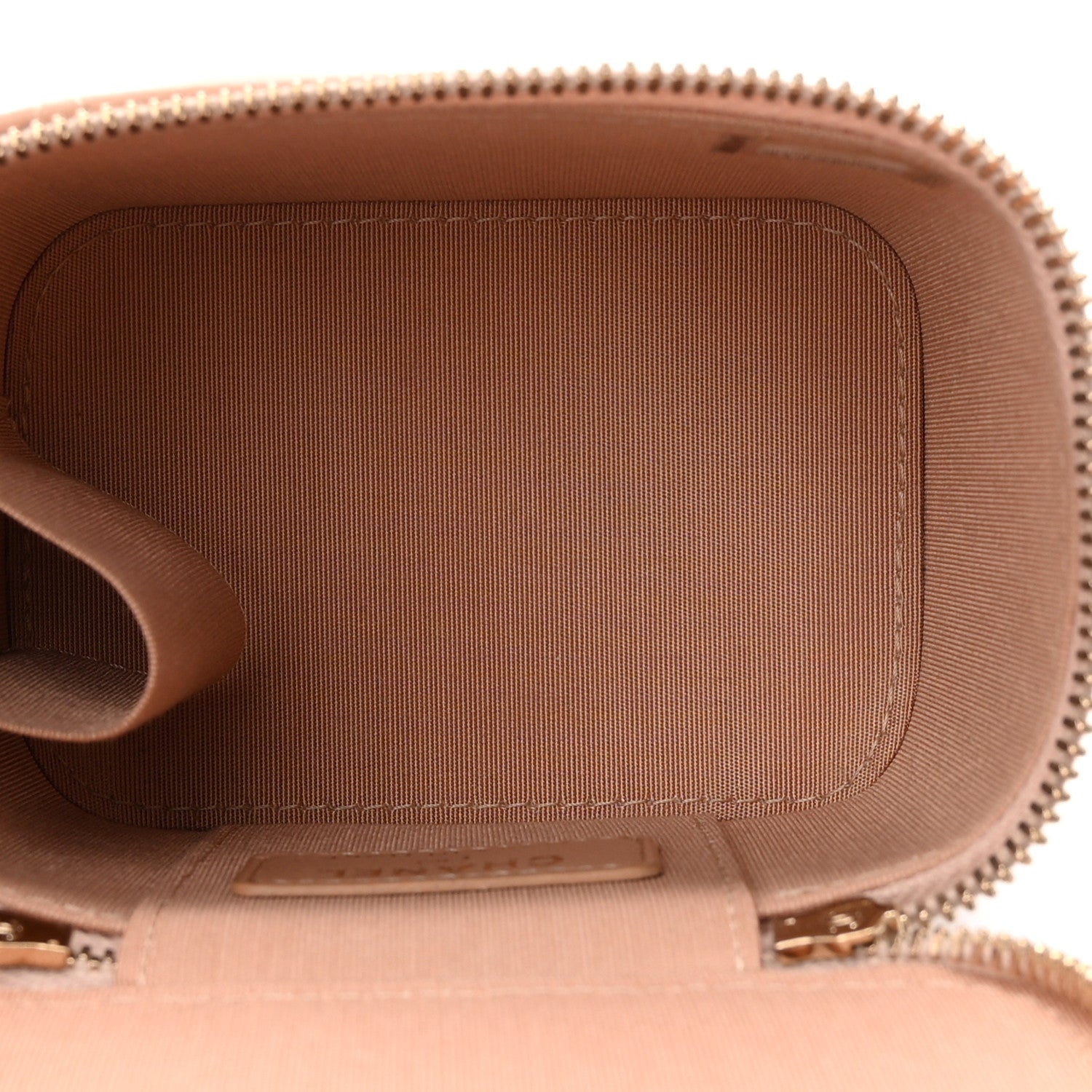 Chanel Lambskin Quilted Top Handle Mini Vanity Case With Chain Beige 5 of 11