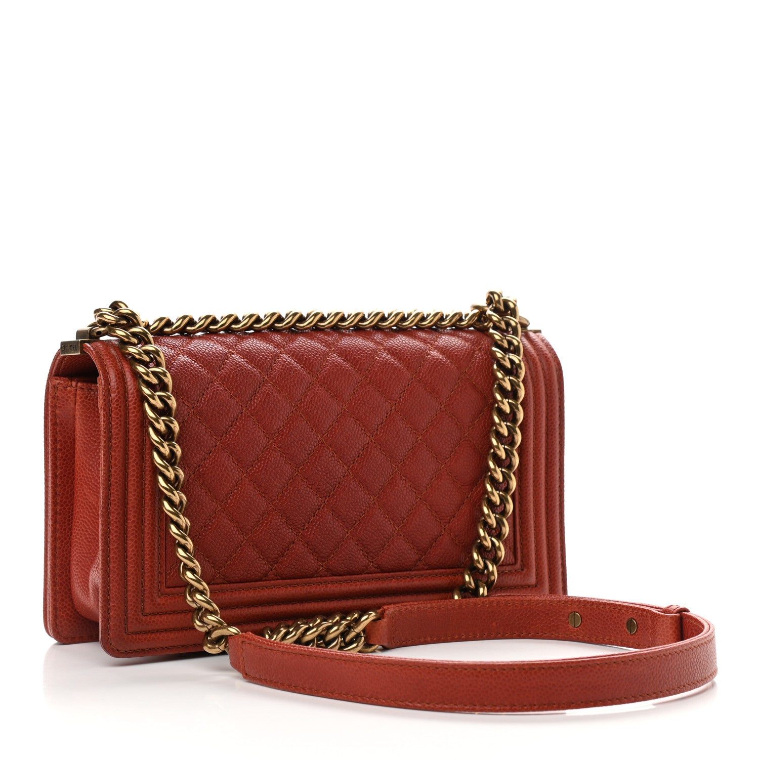 Chanel Caviar Quilted Medium Boy Flap Dark Orange 3 of 11