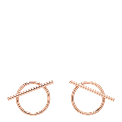 Hermes 18K Rose Gold MM Echappee Earrings 1 of 5