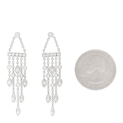 Tiffany Platinum Diamond 1.95ctw Swing Drop Earrings 2 of 5