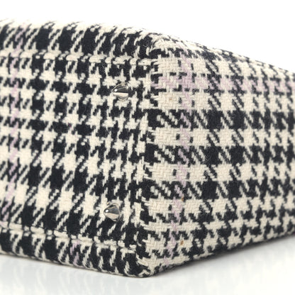 Christian Dior Tweed Crocodile Mink Plaid Medium Lady Dior Black Pink White 9 of 9