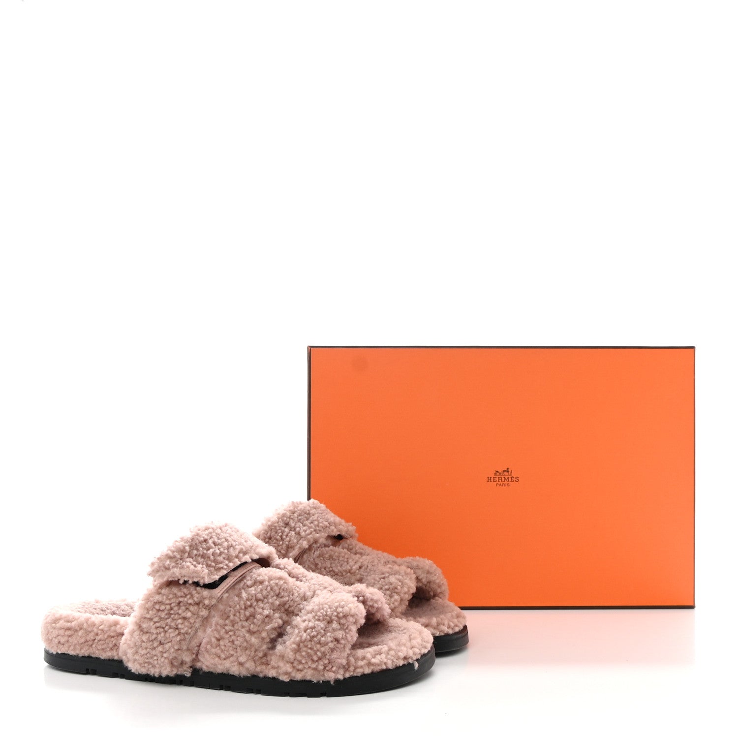 Hermes Woolskin Womens Chypre Sandals 36.5 Bois De Santal 9 of 9
