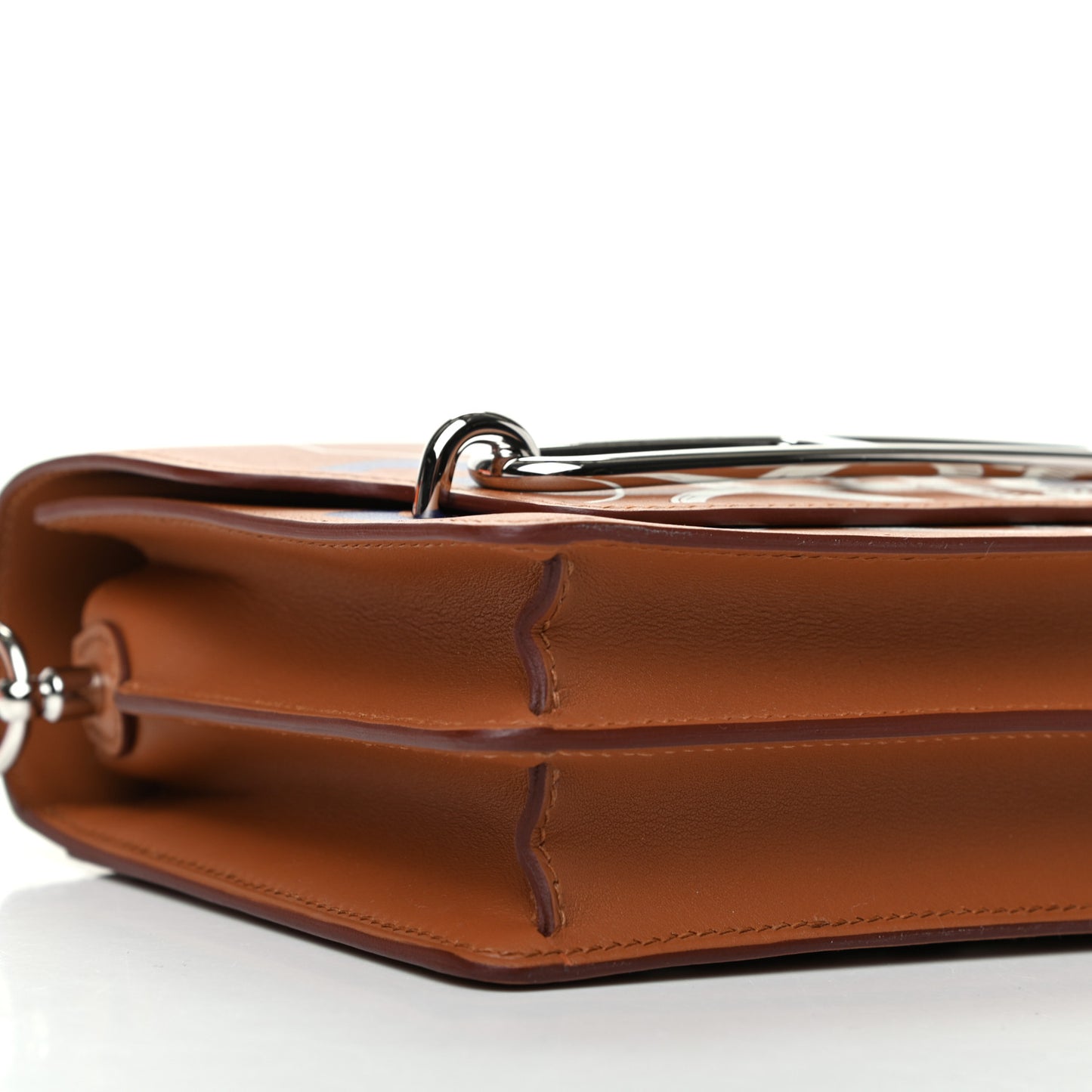 Swift Printed Eperon d'Or Mini Sac Roulis Gold White Bleu Encre