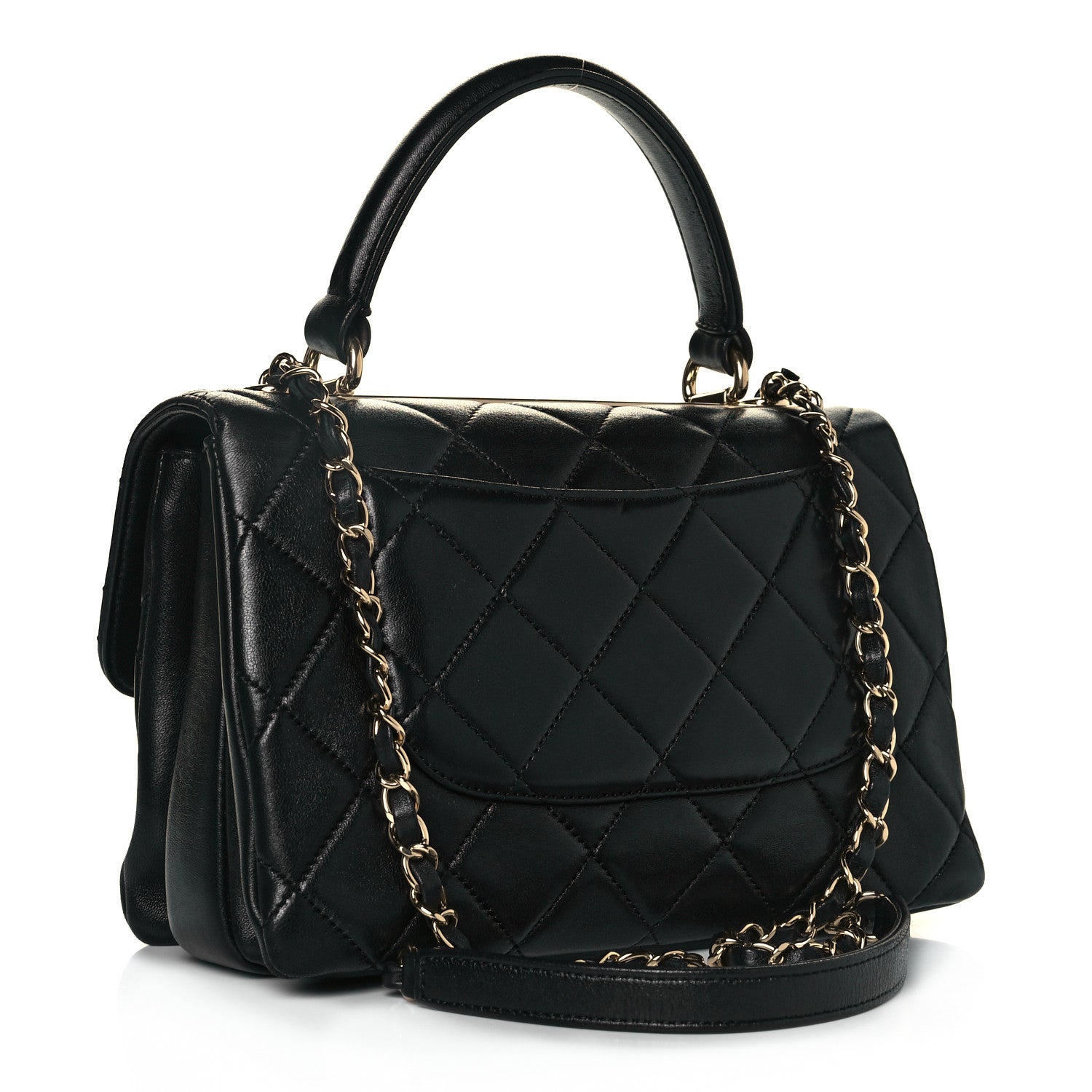 Chanel Lambskin Quilted Small Trendy CC Dual Handle Flap Bag Black 3 of 14