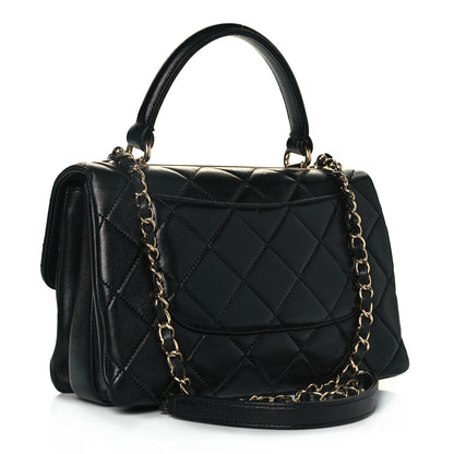 Chanel Lambskin Quilted Small Trendy CC Dual Handle Flap Bag Black 3 of 14
