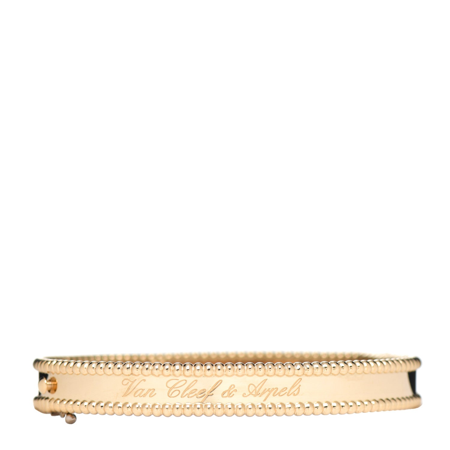 Van Cleef & Arpels 18K Yellow Gold Perlee Signature Bangle Bracelet M 3 of 6