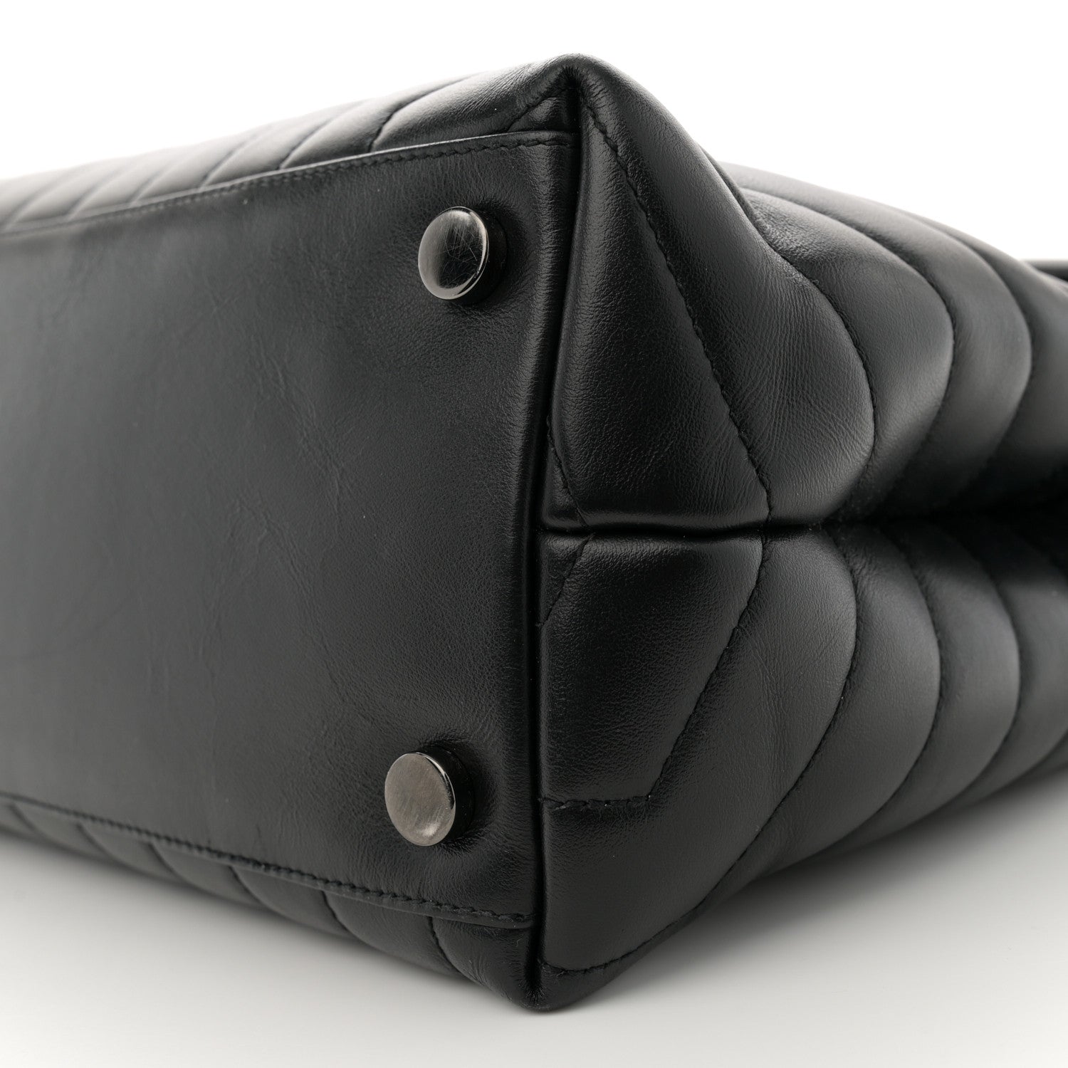 Saint Laurent Calfskin Y Quilted Monogram Monochrome Large Loulou Chain Satchel Black 10 of 13